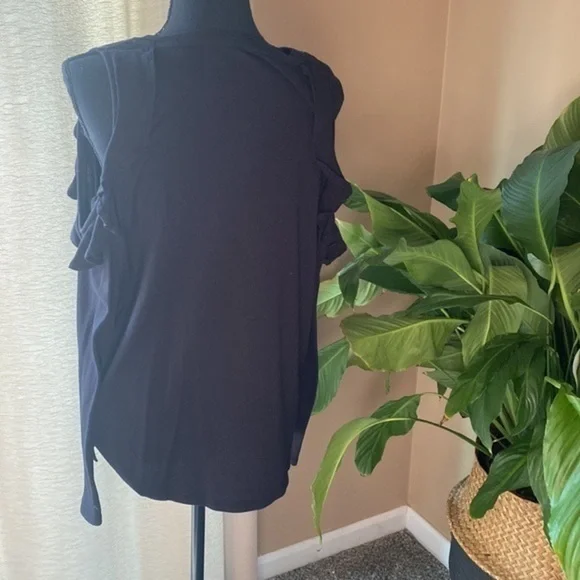 Michael Kors Ruffle Cold Shoulder Top - Picture 3 of 4